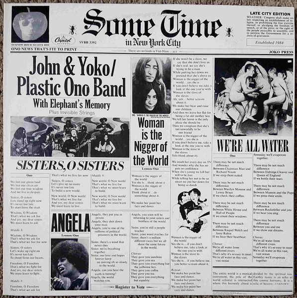 John & Yoko / Plastic Ono Band* With Elephant's Memory* Plus Invisible Strings – Some Time In New York City