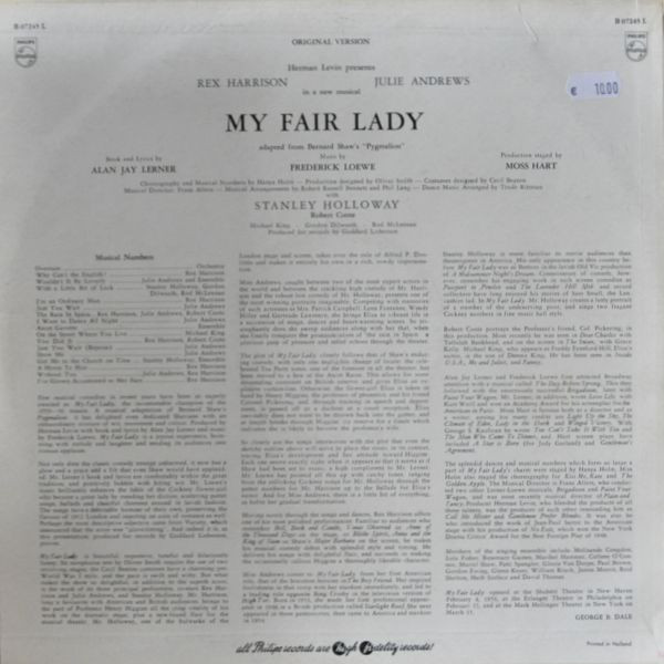 Alan Jay Lerner, Frederick Loewe - Original Cast, Rex Harrison, Julie Andrews Mit Stanley Holloway – My Fair Lady (Original Broadway Aufnahme) – Bild 2