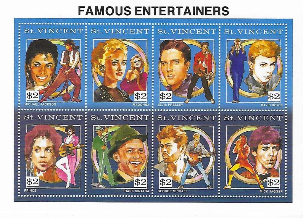 Briefmarken (St Vincent 1991 Famous Entertainers)