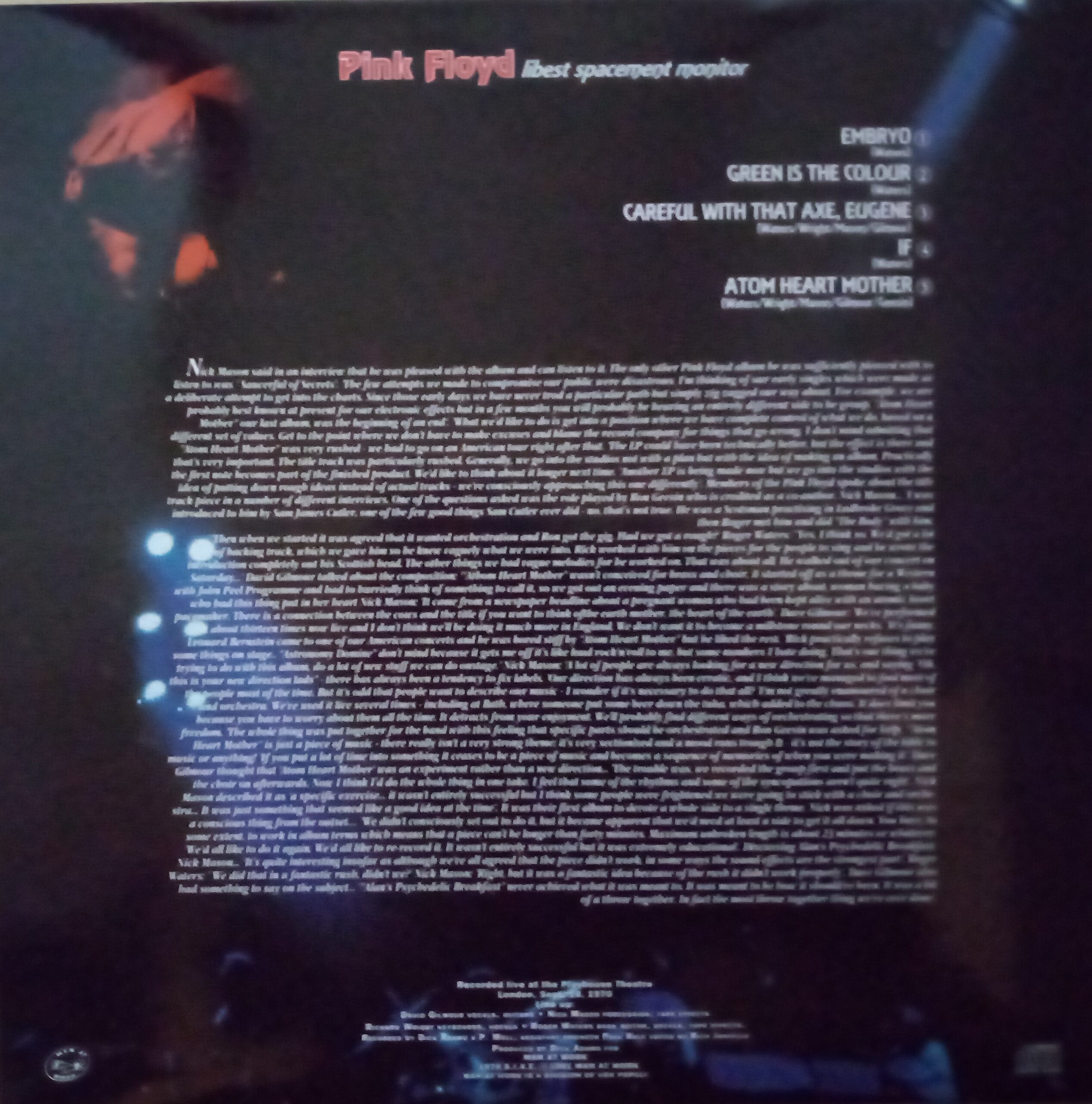 Pink Floyd – Libest Spacement Monitor (CD) (Im Aufklappbaren LP-Cover) – Bild 2