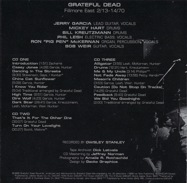 Grateful Dead – Dick's Picks Volume Four: Fillmore East 2/13-14/70 (CD) – Bild 6