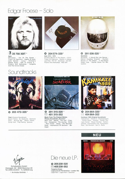 Tangerine Dream – Logos - Live At The Dominion London 1982 – Bild 8