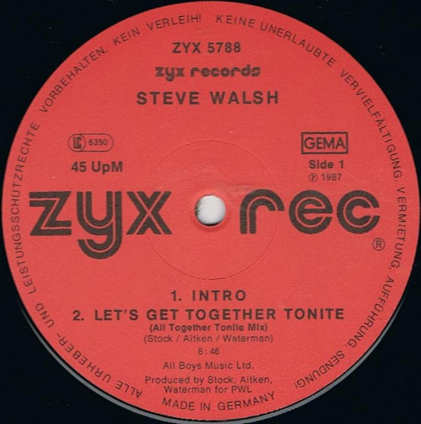 Steve Walsh – Let's Get Together Tonite – Bild 3