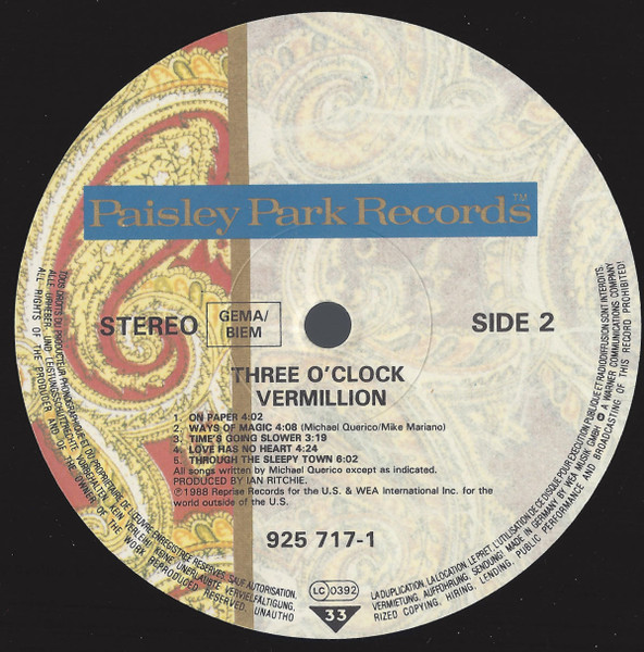 The Three O'Clock – Vermillion – Bild 4