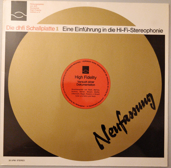 Die Dhfi Schallplatte 1 Eine Einführung In Die Hi-Fi-Stereophonie (Neufassung)