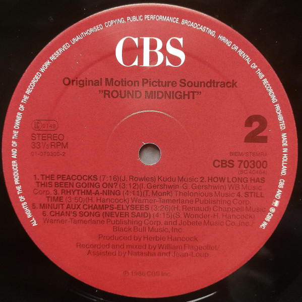 Herbie Hancock – Round Midnight - Original Motion Picture Soundtrack – Bild 4