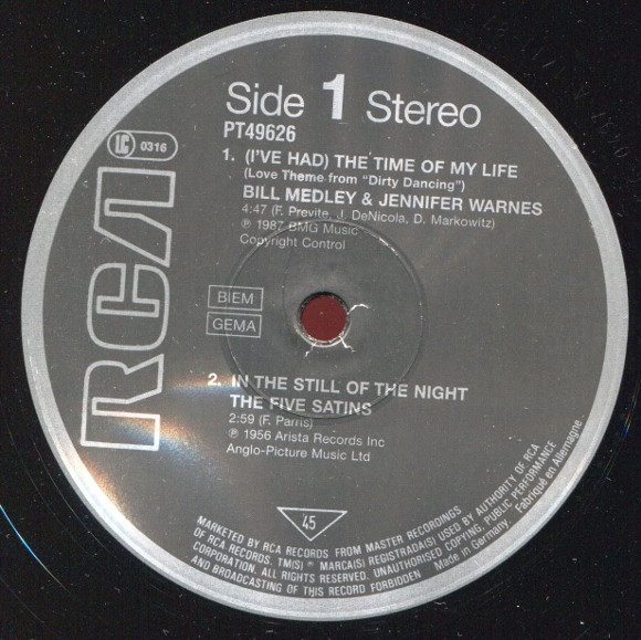 Bill Medley & Jennifer Warnes – (I've Had) The Time Of My Life – Bild 3