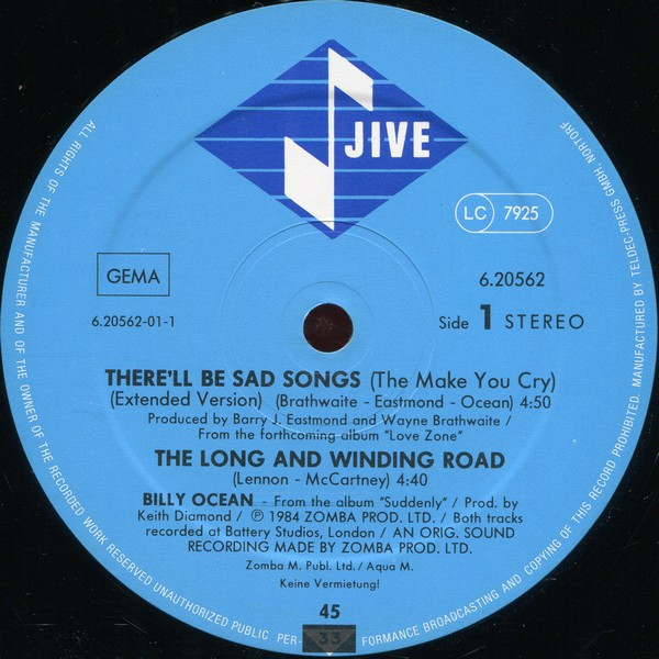 Billy Ocean – There'll Be Sad Songs (To Make You Cry) – Bild 3