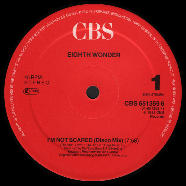 Eighth Wonder – I'm Not Scared (Disco Mix) – Bild 3