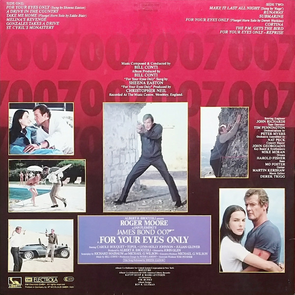 Bill Conti – For Your Eyes Only (Original Motion Picture Soundtrack) – Bild 2