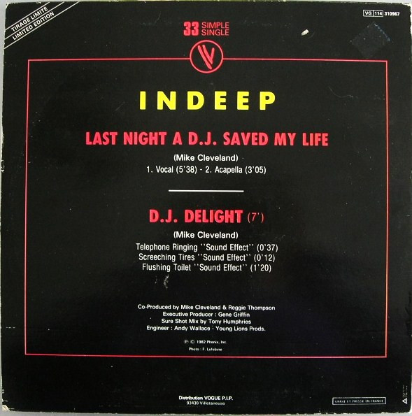 Indeep – Last Night A D.J. Saved My Life (Original Version) – Bild 2