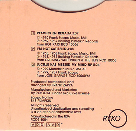 Frank Zappa – Peaches En Regalia (Mini-CD) – Bild 2